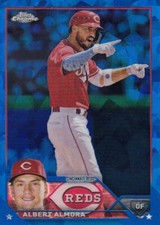 ALBERT ALMORA TOPPS CHROME BLUE SAPPHIRE BASE CINCINNATI REDS #230 2023 23
