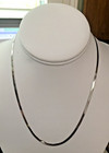 18” 4mm, vintage sterling silver 925 textured herringbone chain necklace