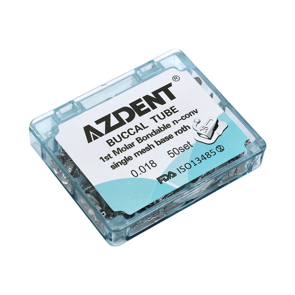 50 Sets De Tubes Buccaux Orthodontiques AZDENT - 1ère Molaire Roth .022, Non Convertibles