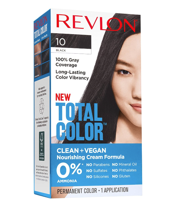 Revlon Total Color 10 Black Long Lasting Clean Vegan Nourishing Cream Formula