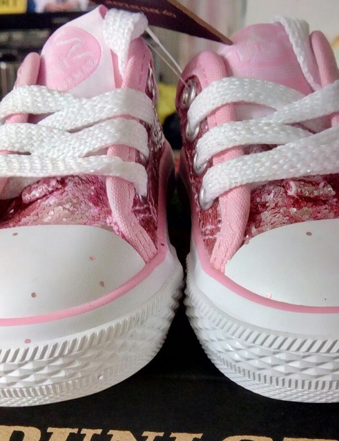 ladies pink glitter trainers