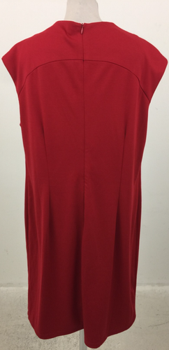 Tiana B. Women's Dress Size 20 Red Lined Beaded Neck Stretch Used F1 - Picture 3 of 11