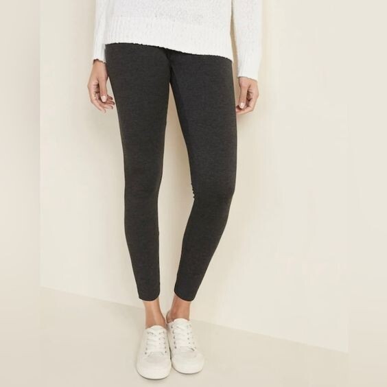 OLD NAVY Women's Size S Mid-Rise Jersey Leggings- On Gray Heather