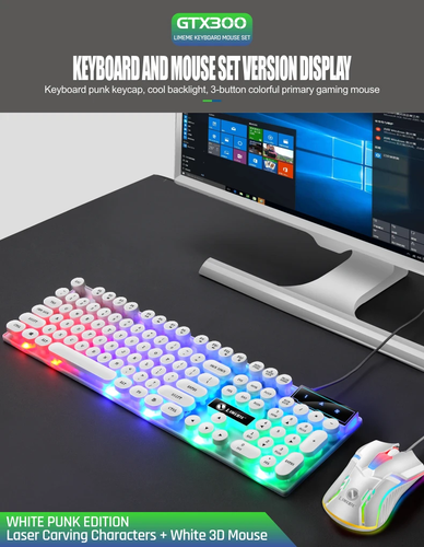 Gaming Keyboard and Mouse Set, Rainbow, Waterproof Keyboard, 1000 DPI Mouse - Picture 19 of 25