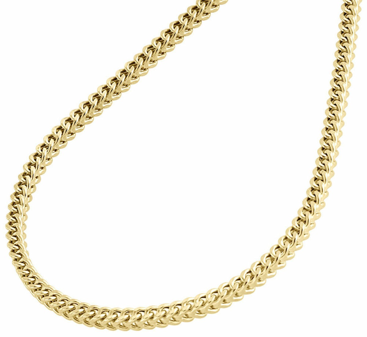 10K Yellow Gold 4mm Hollow Franco Box Chain Necklace 26