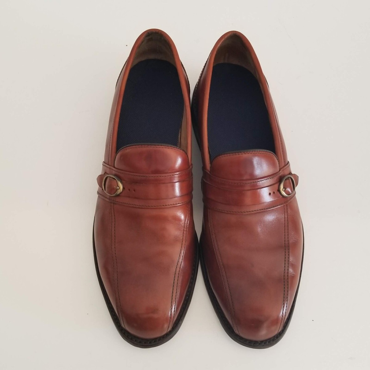 Vintage FOOTJOY Classics USA Mens Dress Shoes Brown Leather Bicycle Toe Size 9.5 FootJoy Classics Brown Leather Oxford Dress Shoes Bicycle  main image 2