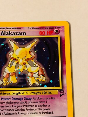 Pokemon Base Set Holo Rare Alakazam #1 [Damaged]