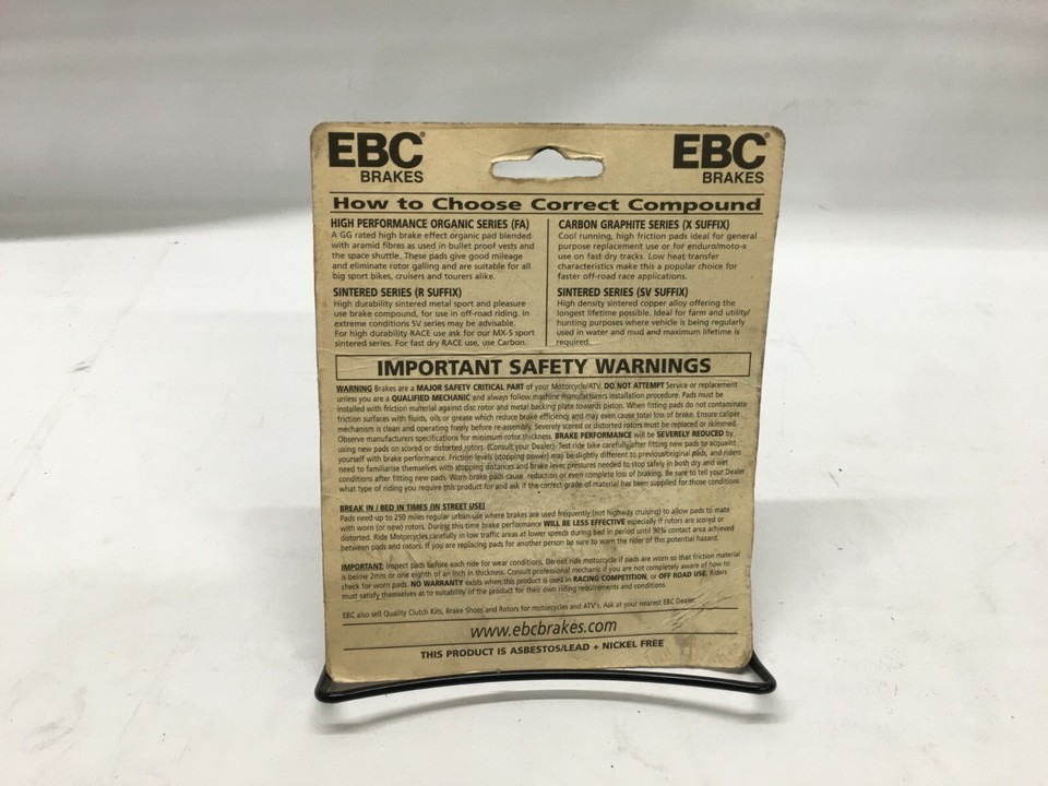 EBC FA128X X Series Carbon Brake Pads - Front For Suzuki LT230 LT250R LT500R, Made In UK