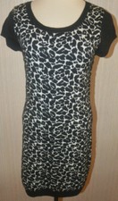 Women's Made For Me.. Black Leopard Short Sleeve Sweater Dress Size Large