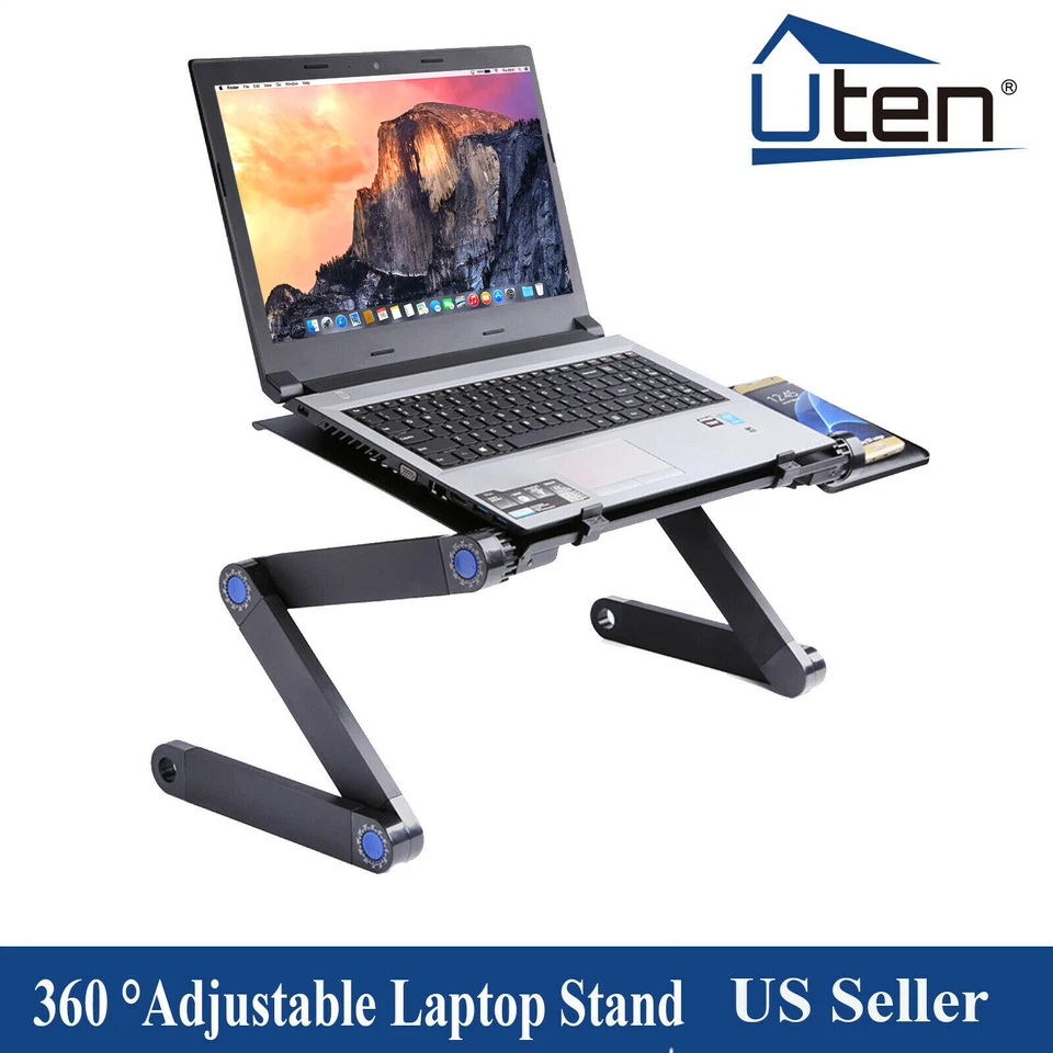 360° Adjustable Foldable Laptop Stand Table Sofa Bed Tray Notebook Computer Desk - Image 2 of 4