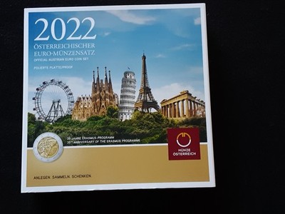 AUSTRIA 2022 8-COIN EURO PROOF SET, IN AUSTRIAN MINT CASE & COA,  DAY-0825*8949