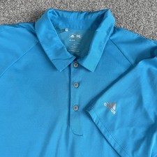 Adidas Golf Climacool Formation Polo Shirt Mens Performance Stretch Blue Size XL