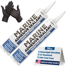 Marine Adhesive Sealant 5200 Fast Cure, 2-Pack 10 Oz Professional Grade White