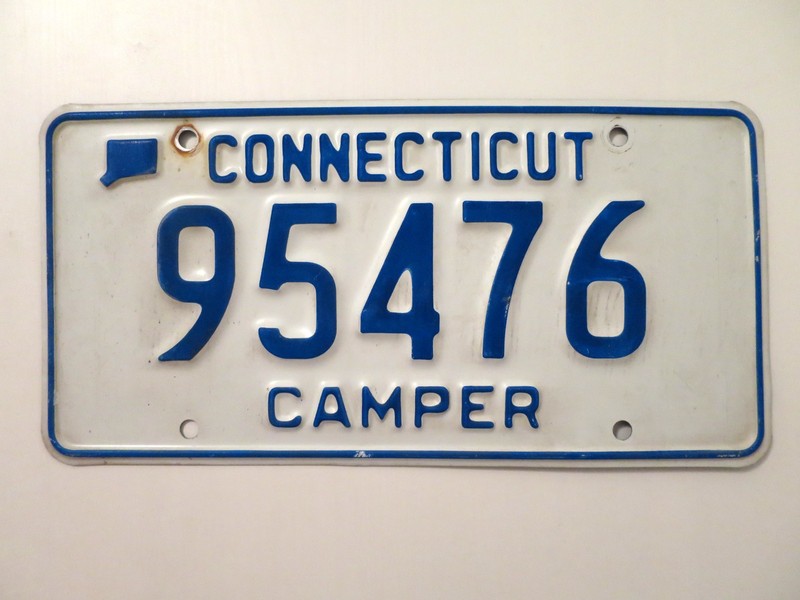 1990s Connecticut Camper License Plate 95476