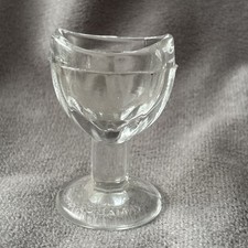 Antique Vintage Clear Pressed Glass Eyewash Cup Bath British Made Mold Mark 4