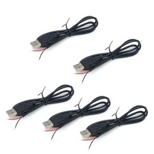 Pcs 3.2Ft 22AWG USB 2.0 Male 2Pin Pigtail Cable, 3AV USB 3.2FT USB 2.0 Male 5