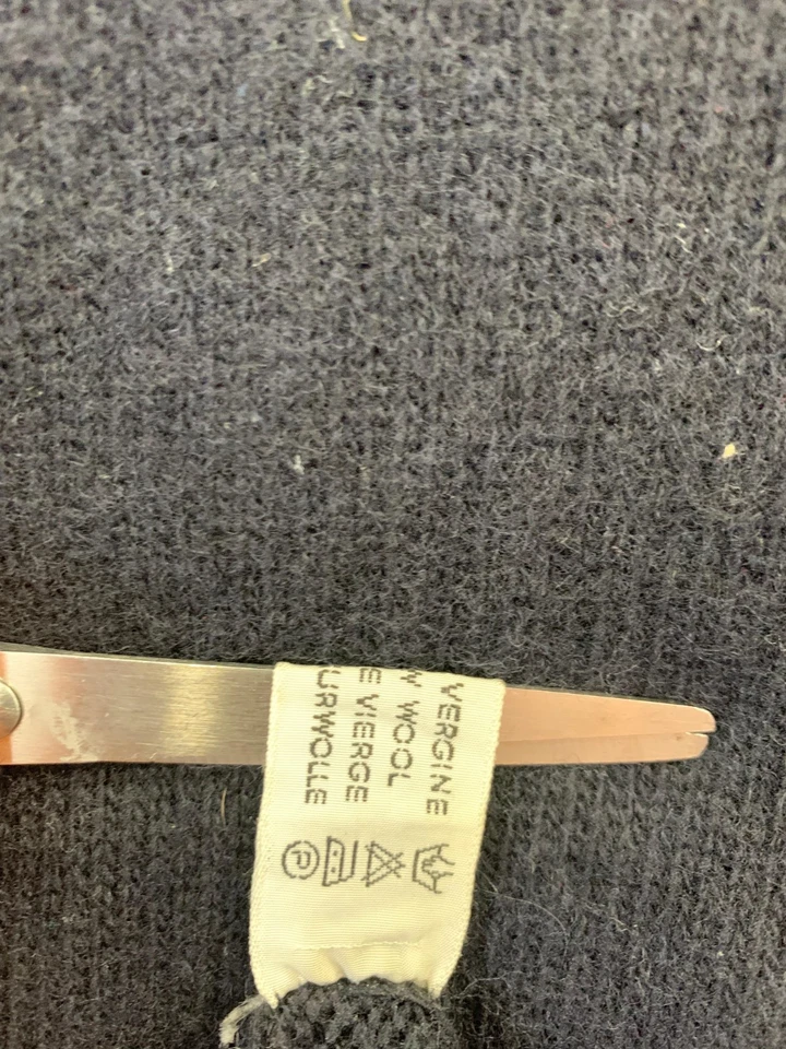 Suéter Boggi Milano 100% Lana Virgen Azul Marino Tejido Hecho en Italia Para Hombre XL #134 Foto 4 de 4