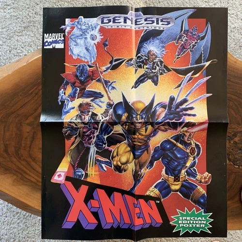 X-Men (Sega Genesis, 1993) Rare POSTER - Vintage - 40x26