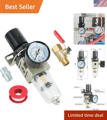 #ad Efficient Water Oil Separator and Regulator Combo with 150 PSI Pressure Gauge $35.99