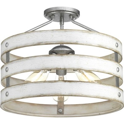 Progress Lighting P350049 Gulliver 3 Light 17''W Semi-Flush - Galvanized Finish