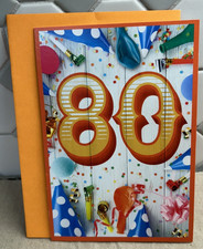 Happy Birthday Card w/ Envelope  Happy 80th