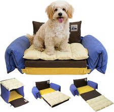 4-in-1 Dog Bed Small Dogs; Convertible Pet Sofa Nest Washable