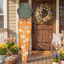 35 Inch Easter Carrot Porch Decor Sign Easter Outdoor Wooden Carrot Standing ...