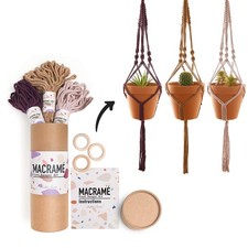 Macrame Kit, Makes 3 DIY Plant Hangers for Teens Adult Beginners, Craft Sup...