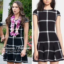 NWT Alice + Olivia Selma Checkered Drop Waist Dress Size L ASO Spencer Hastings
