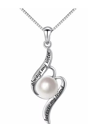 Always Daughter Sister Mother Forever My Friend Love Heart Silver Plated 18 In