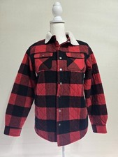 Cat  Jack Buffalo Check Red/Black Jacket Kids L 12-14  Sherpa Collar