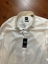 NWT Men  s Hugo Boss Hank Slim Fit Easy Iron Tux Dress Shirt 44 XL 17.5