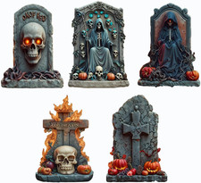 23" Large Tombstones for Graves Halloween 5-Pack - Outdoor Waterproof Graveyar