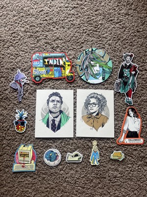 Tyler Stout Handbill Pros & Cons Bruce Wayne. Selina Kyle. Batman. + 11 Stickers