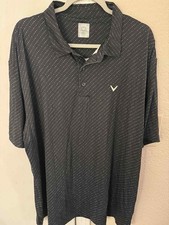 Callaway Polo Golf Shirt Mens XXL Opti-Dri Black All Over Print clubs