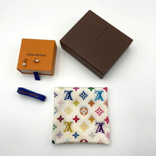 Auth LV Monogram Multi CottonScarf/M01585IconicLouisePearl Earrings W/B BA020357