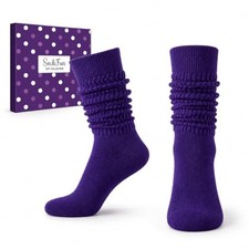 Slouch Scrunch Socks - Boot Socks Cotton Scrunchie Gifts Size 8 Medium Purple