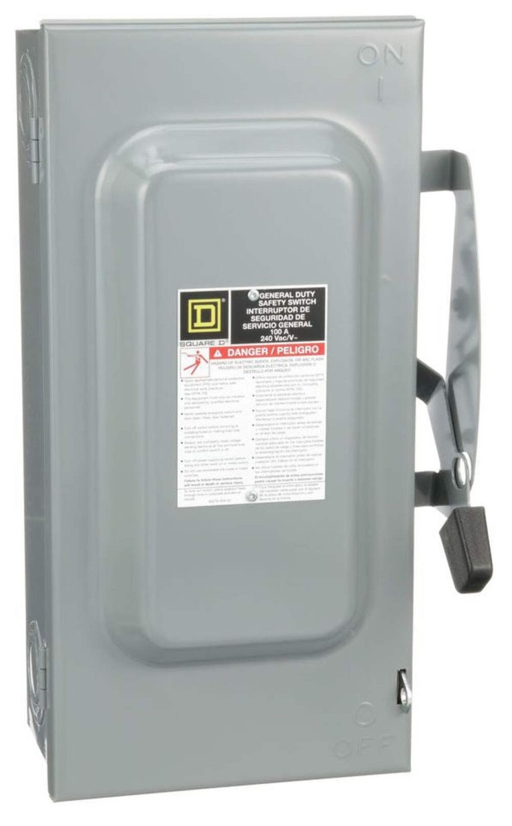 DU323 - Square D 100A 240V 3-Pole Non-Fusible Safety Switch NEMA 1