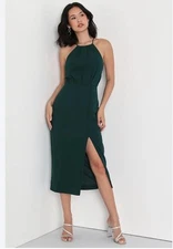 LULU'S  Sz S Green Midi Dress NWT