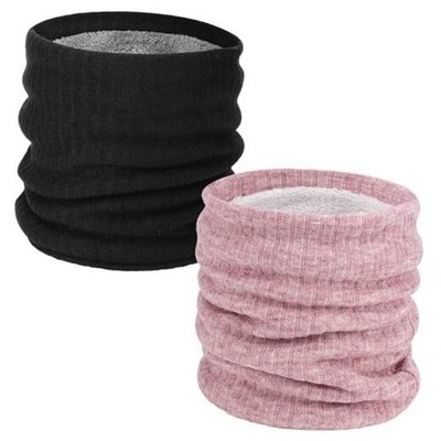 2Pcs Fleece Neck Gaiter, Winter Neck Warmer for Men Women Windproof Thick Face 