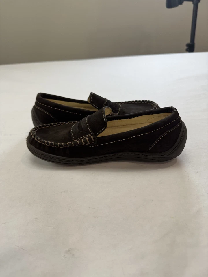 Primigi Boys Suede Loafers Preppy Casual Nubuck Brown Italian Leather Size 32 - Image 4 of 4