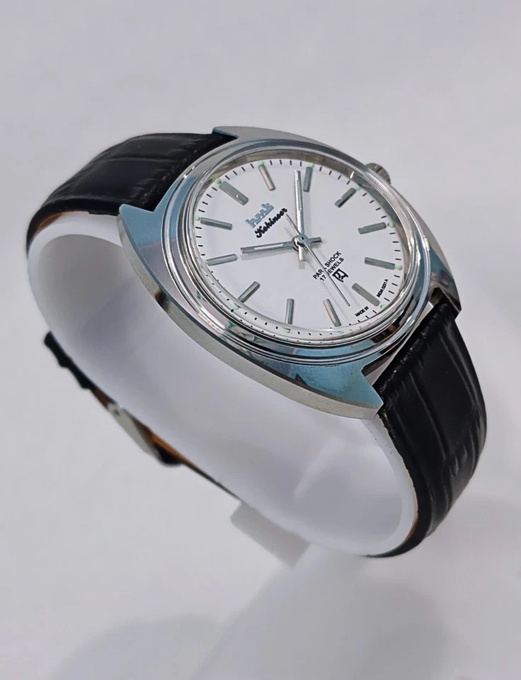 Reloj Pulsera HMT-KOHINOOR 17-Joyas Cuerda Manual Para Shock Para Hombre INDIO Foto 3 de 4