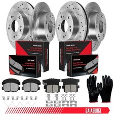 Front Rear Disc Rotors Ceramic Brake Pads For 2006 2007 2008 -2011 Honda Civic