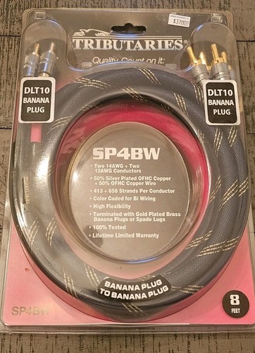 tributaries sp4bw 14awg x 2 12 Awg Conductors x 2.  8ft   Dlt 10 Banana Plug 