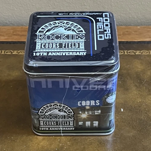 Vtg Colorado Rockies Coors Field 10th Anniversary Sealed Baseball Coca-Cola Tin