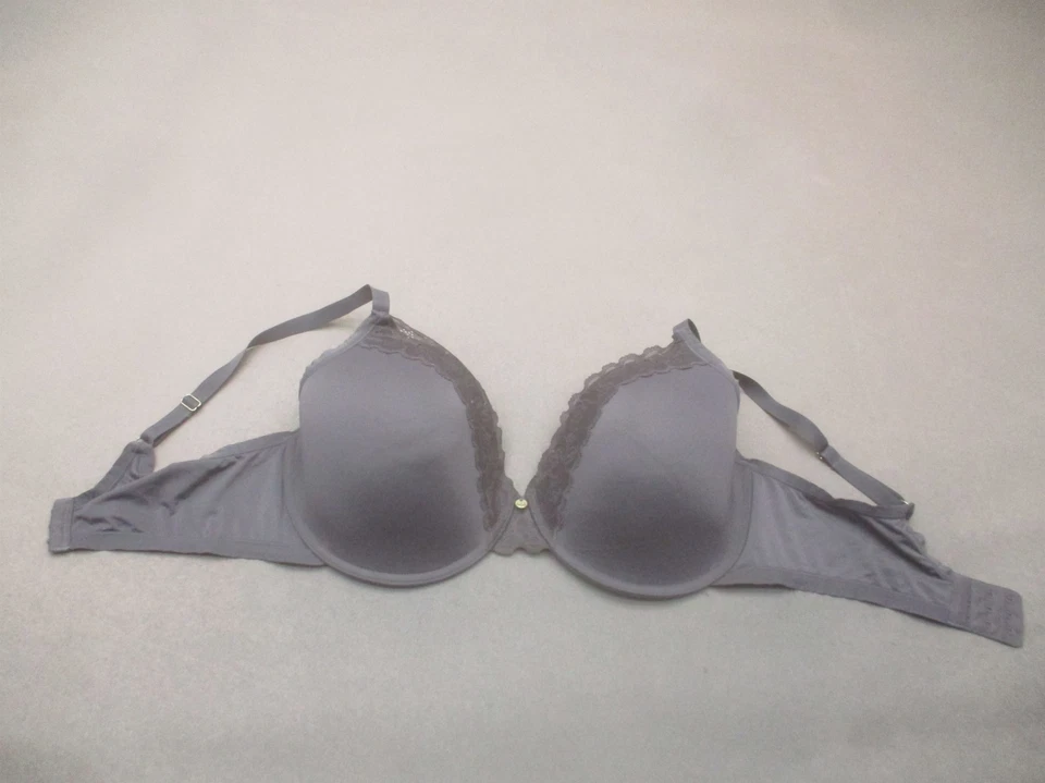 Sutiã feminino 36DDD Natori cinza forrado de renda fechamento traseiro com fio Demi camiseta 10P - Imagem 3 de 4