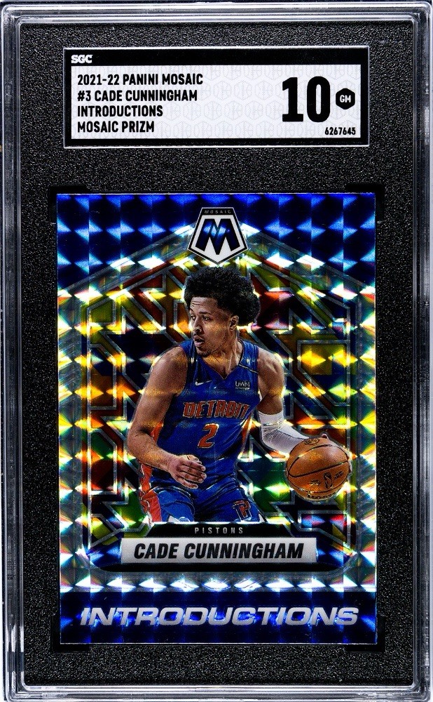 2021-22 Mosaic Introductions Cade Cunningham #3 Mosaic Prizm (RC) SGC 10 GEM