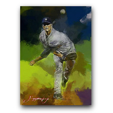 Andy Pettitte #8 Art Card Limited 17/50 Edward Vela Signed (New York Yankees)
