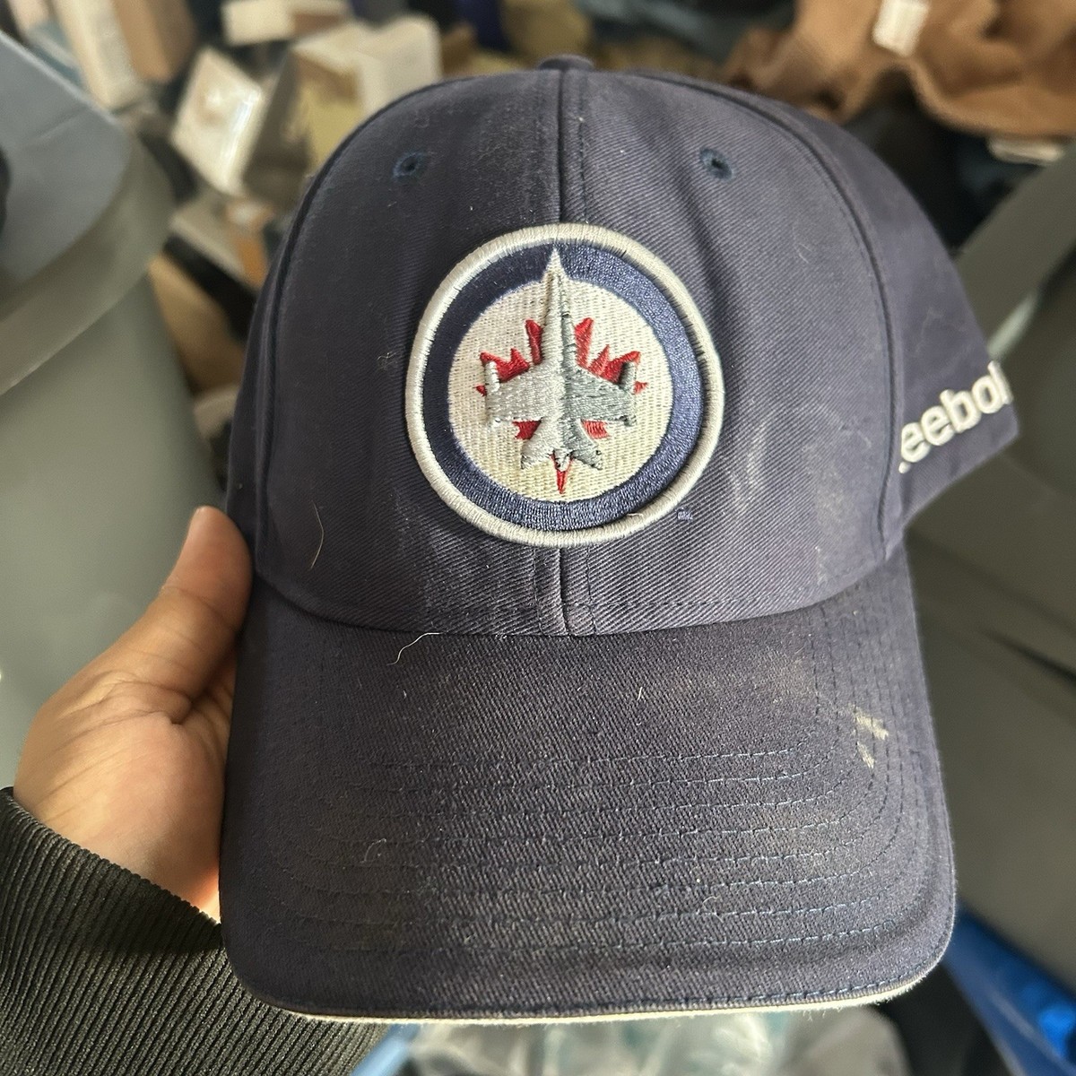 Winnipeg Jets Hat Cap Strap Back Mens One Size Navy Blue NHL