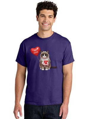 Be-Mine-Cat-10 Mens Graphic Tee, 100% Cotton, Casual Summer Wear
